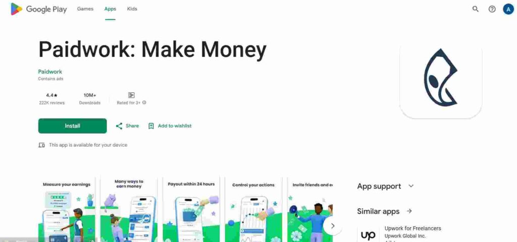 paidwork app